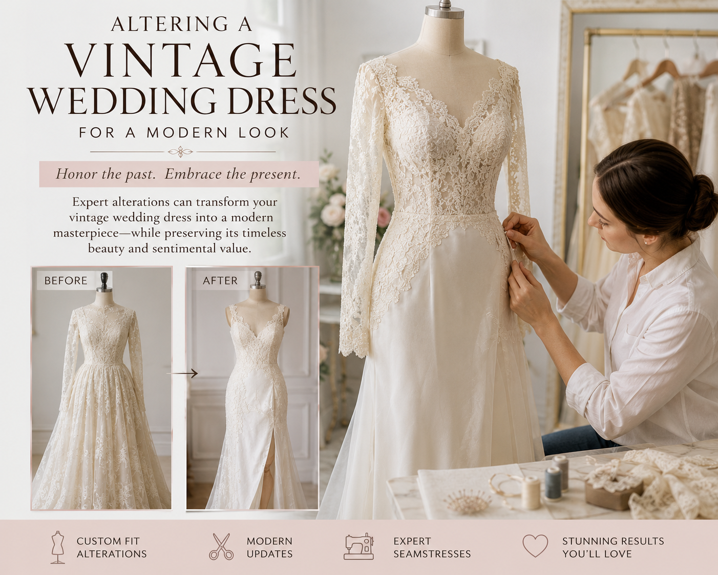 Altering a Vintage Wedding Dress for a Modern Look