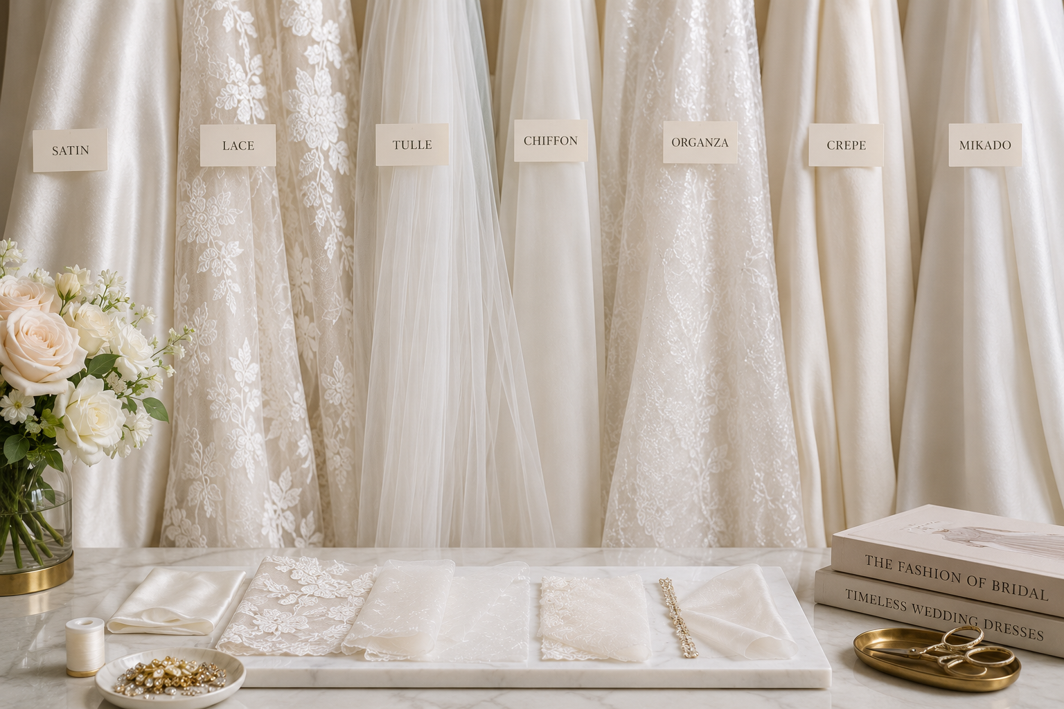 Wedding Dress Fabrics Explained: The Perfect Fabric for Your Gown
