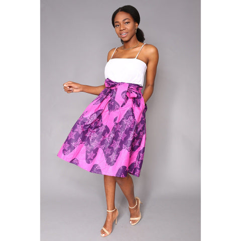Sola Skirt African Print Blue/Purple