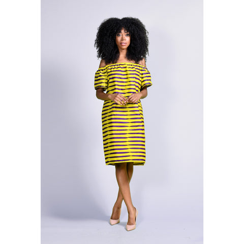 Simi ankara off-shoulder dress